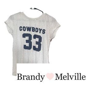 John Galt Cowboys 33 Graphic Tee White Crew Neck PacSun Brandy Melville
